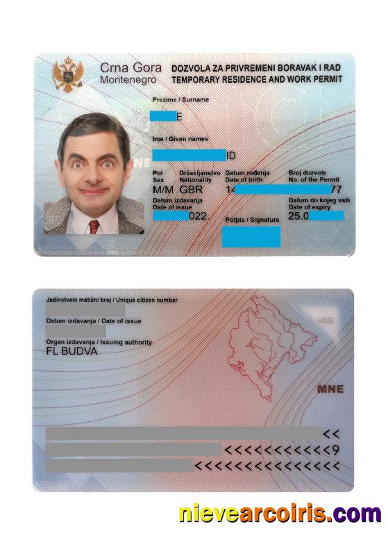 Montenegro residence card